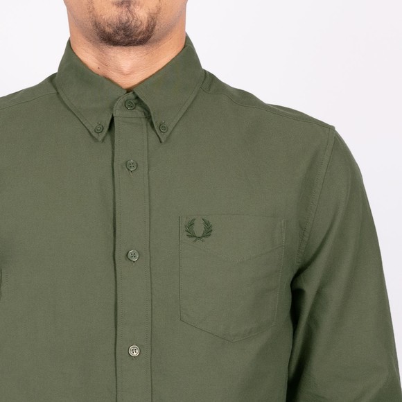 Fred Perry Mens Green Oxford Shirt main image