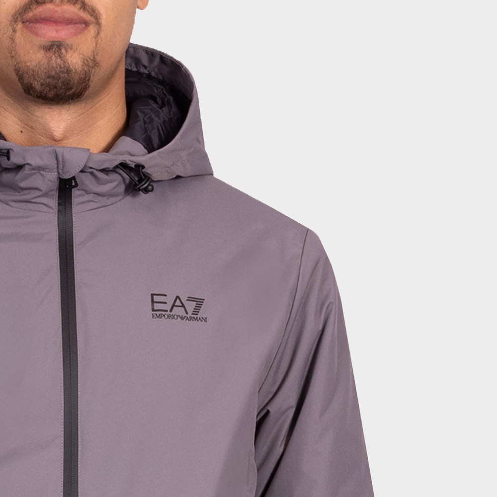 Emporio armani 13aw pleats jacket アーカイブ Down jacket with water repellent hood in vertical quilted