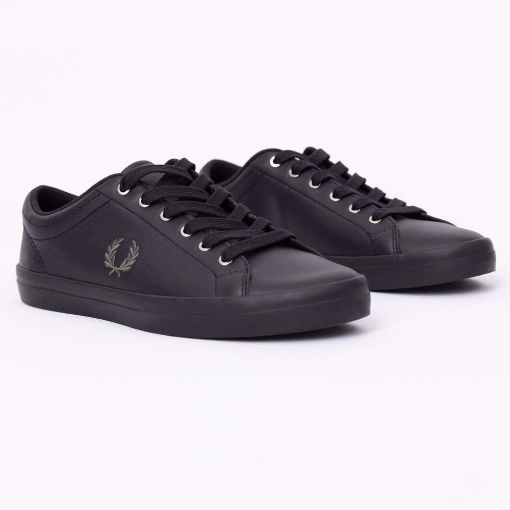 ☆送料無料☆ FRED PERRY BASELINE LEATHER ☆ Mens Fred Perry Baseline Sneakers In Black | Soletrader