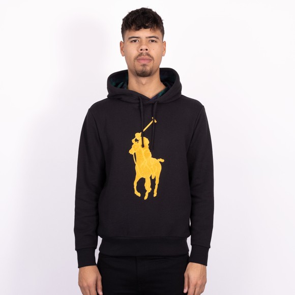Polo Ralph Lauren Mens Black Pony Player Flocking Hoodie #2