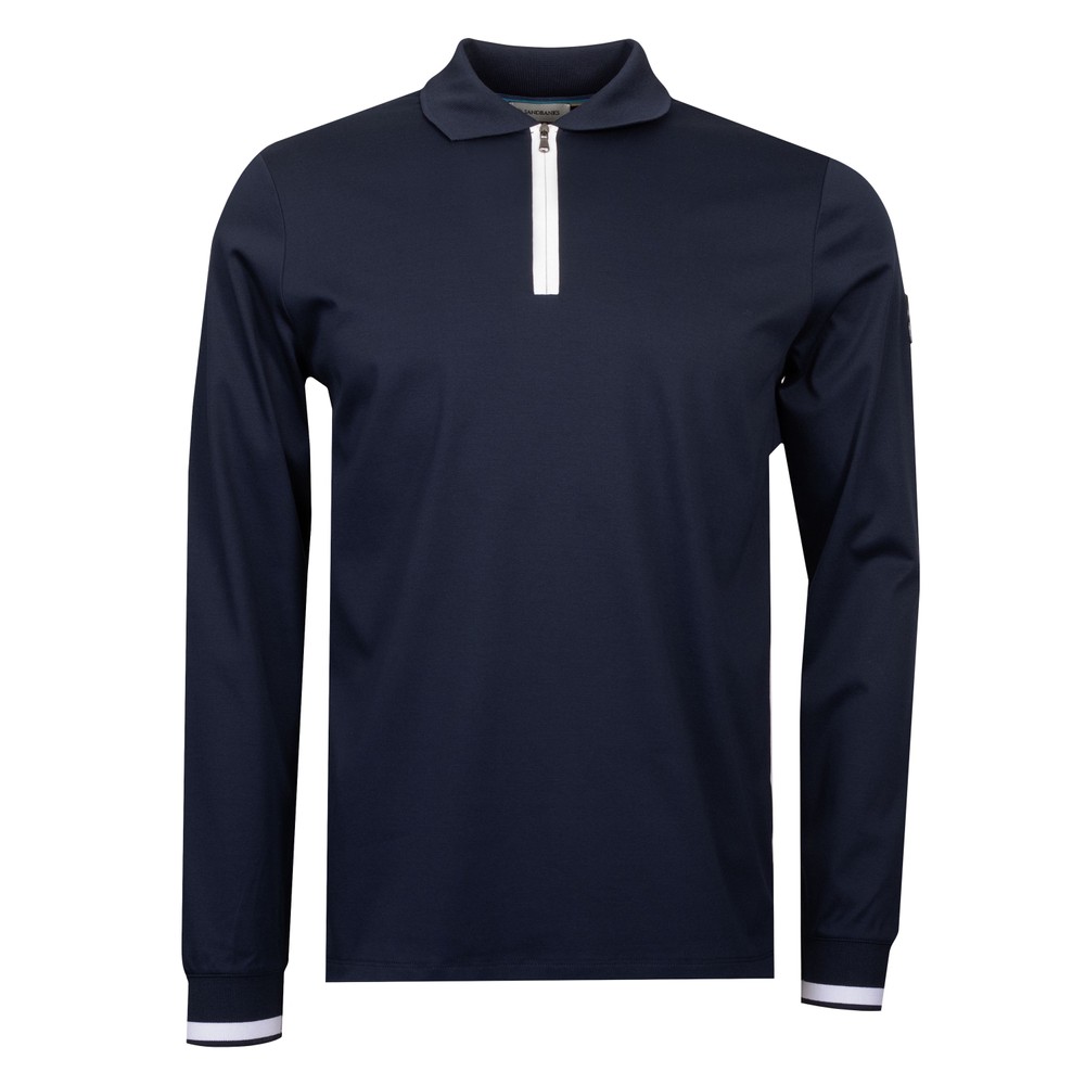 Silicone Zip Long Sleeve Polo Shirt