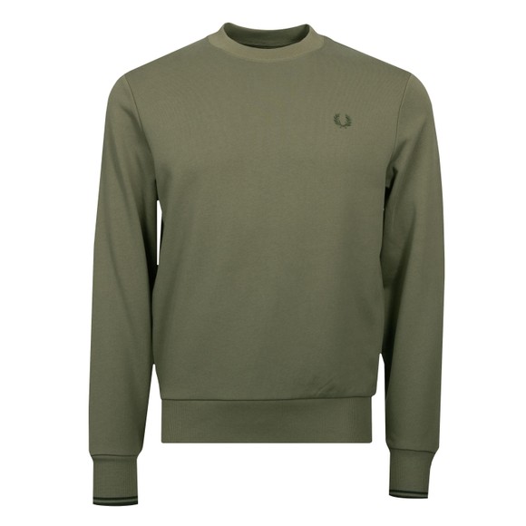 Fred Perry Mens Green Crew Neck Sweatshirt main image