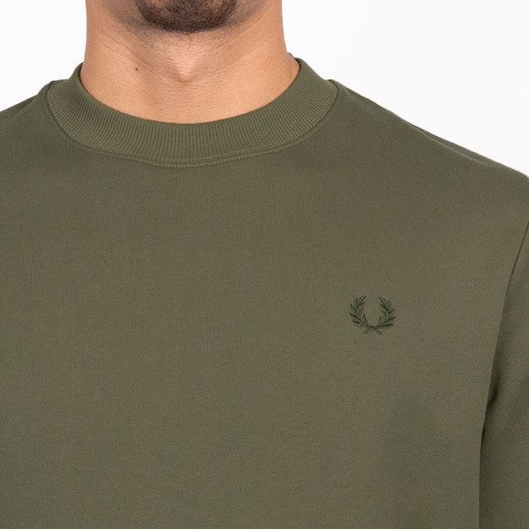 Fred Perry Mens Green Crew Neck Sweatshirt main image