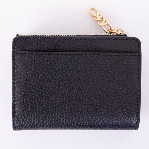 Michael Kors Womens Black Empire Small Pebbled Leather Tri Fold Wallet main image