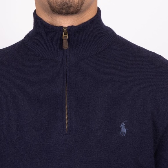 Polo Ralph Lauren Mens Blue Wool 1/4 Zip Jumper main image