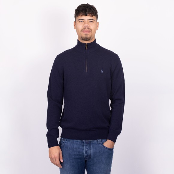 Polo Ralph Lauren Mens Blue Wool 1/4 Zip Jumper main image