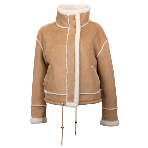 Rino & Pelle Womens Brown Beck Shearling Cropped Jacket #1