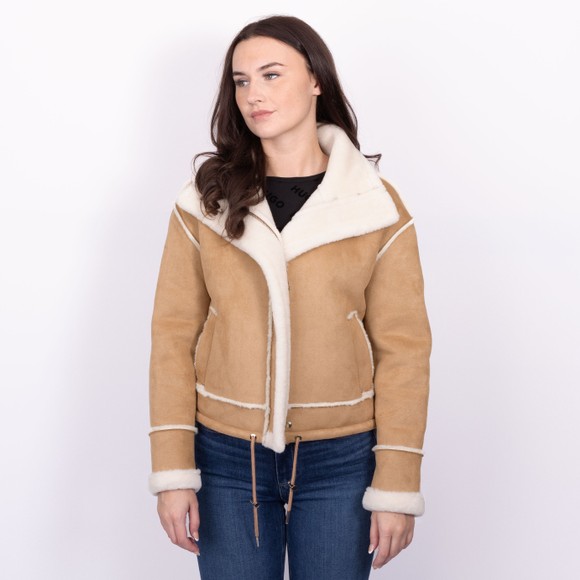 Rino & Pelle Womens Brown Beck Shearling Cropped Jacket #2