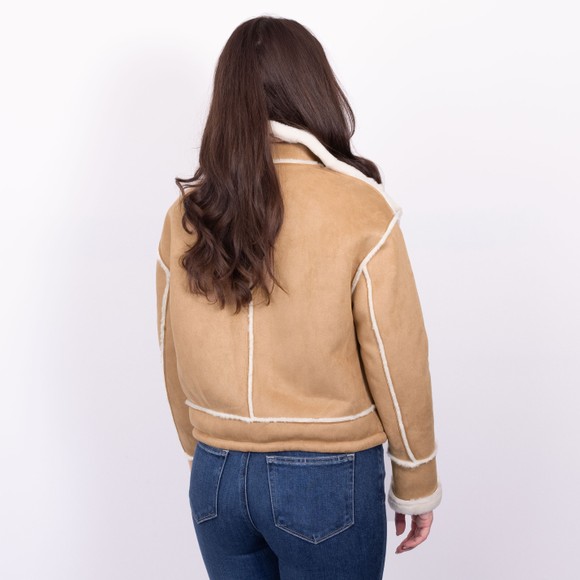 Rino & Pelle Womens Brown Beck Shearling Cropped Jacket #3