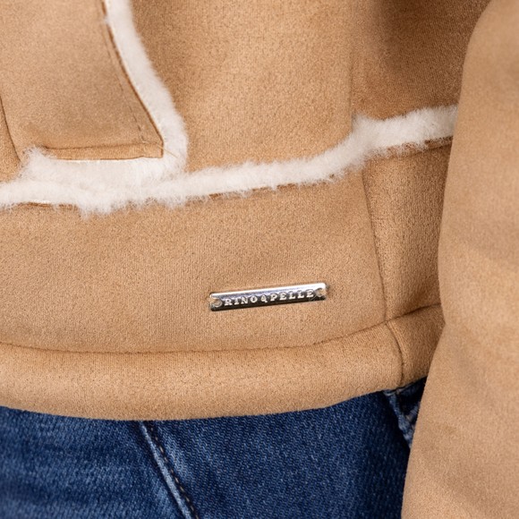 Rino & Pelle Womens Brown Beck Shearling Cropped Jacket #4