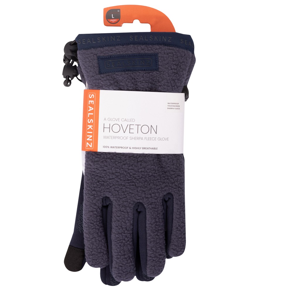 Mens Blue Hoveton Waterproof Sherpa Fleece Glove