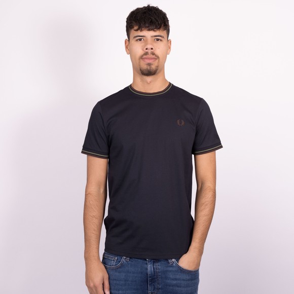 Fred Perry Mens Blue Twin Tipped T-Shirt #3
