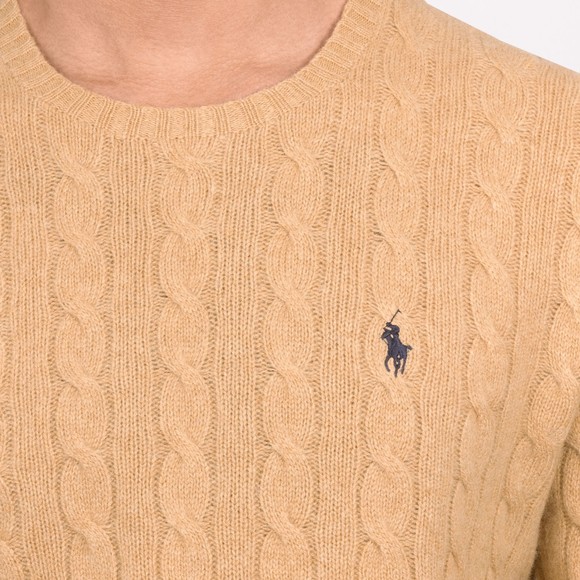 Polo Ralph Lauren Mens Brown Cable Knit Wool-Cashmere Jumper  main image