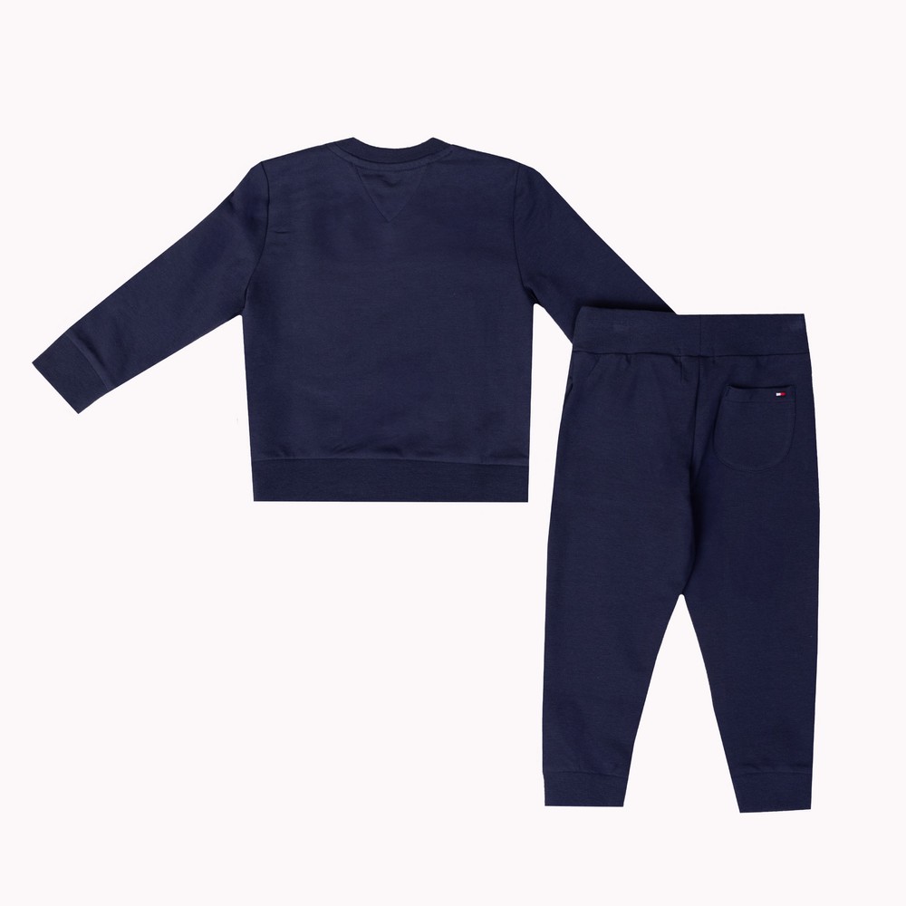 Tommy Hilfiger Kids Baby Essential Crew Tracksuit Oxygen Clothing