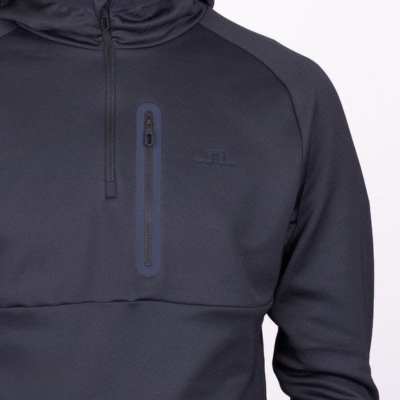 J.Lindeberg Mens Blue Adam Quarter Zip Hoody main image