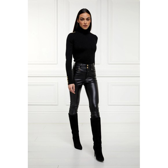 Holland Cooper Womens Black PU Skinny Jean main image