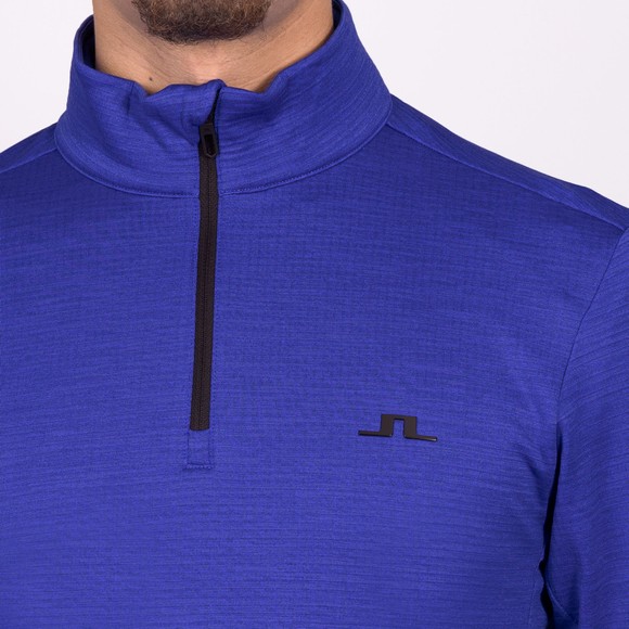 J.Lindeberg Mens Blue Destry Half Zip Midlayer main image