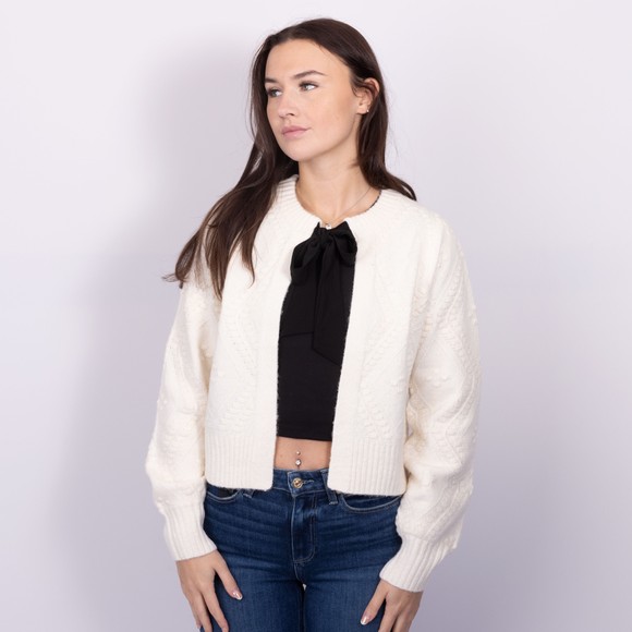 French Connection Womens White Kitty Bobble Cardigan main image