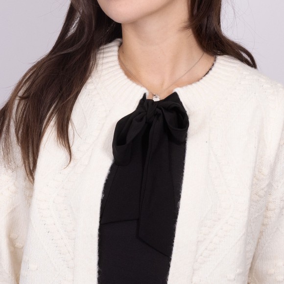 French Connection Womens White Kitty Bobble Cardigan main image