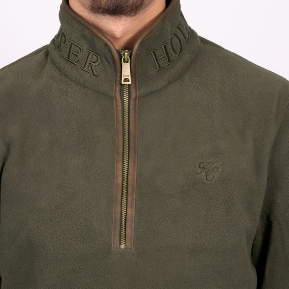 Holland Cooper Mens Green Mens Country Fleece Half Zip main image