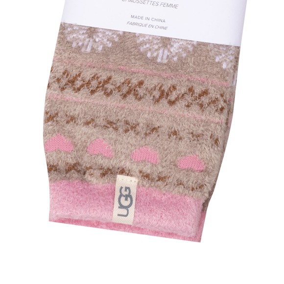 Ugg Womens Pink Leslie Graphic Crew Sock #2