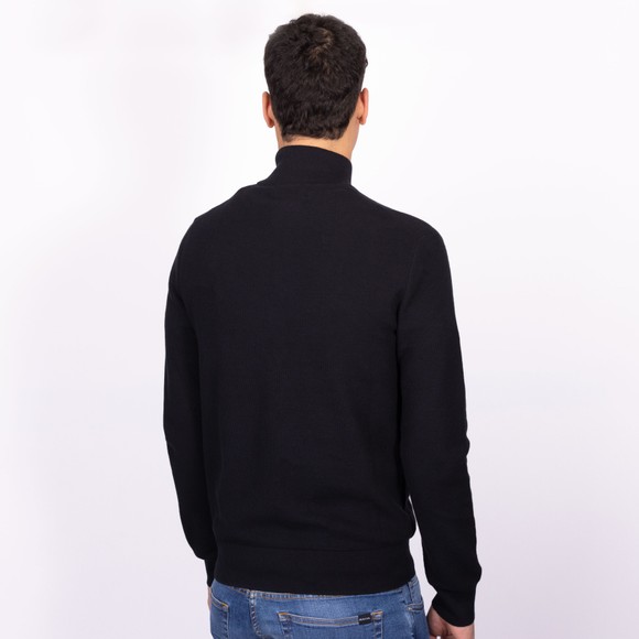 Polo Ralph Lauren Mens Black Waffle Half Zip Jumper main image