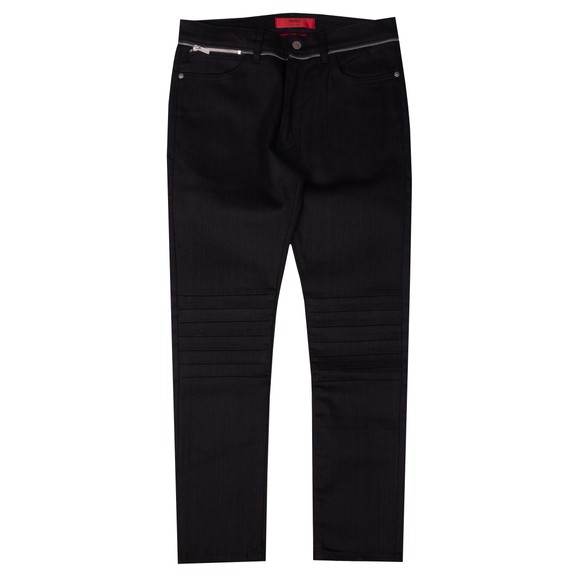 HUGO Mens Black Extra Slim Fit Zip Waist Jean #1