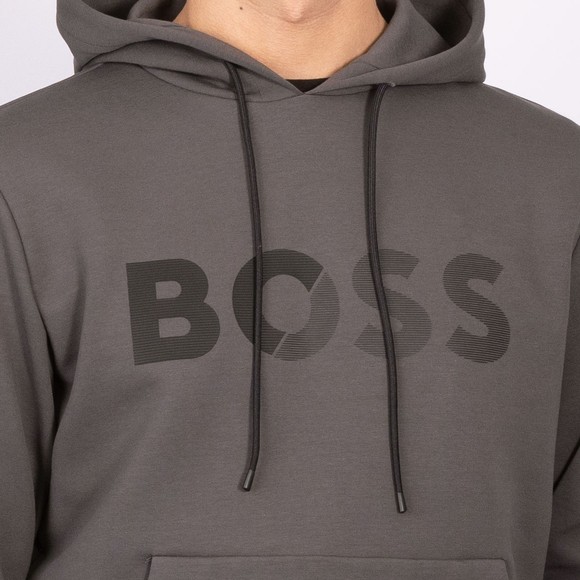 BOSS Mens Grey Athleisure Soody Tape Hoody main image