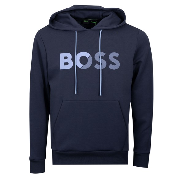 BOSS Mens Blue Athleisure Soody Tape Hoody main image