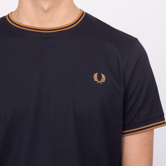 Fred Perry Mens Blue Twin Tipped T-Shirt main image