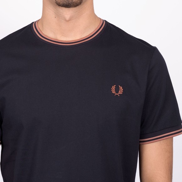 Fred Perry Mens Blue Twin Tipped T-Shirt main image