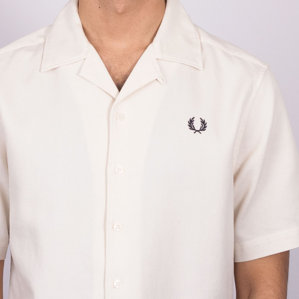 Fred Perry Pique Texture Revere Collar Short Sleeve Shirt | Oxygen