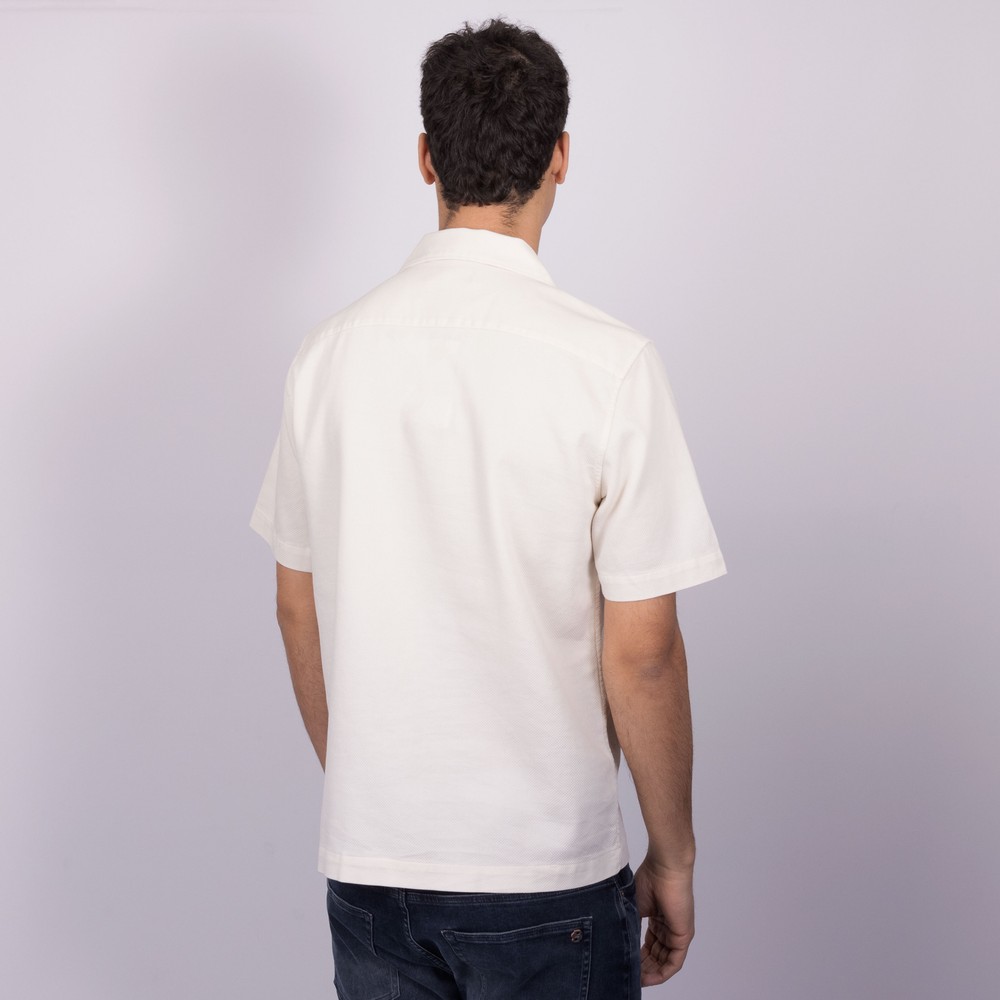 Fred Perry Pique Texture Revere Collar Short Sleeve Shirt | Oxygen