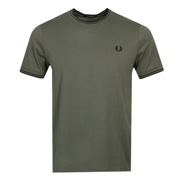 Fred Perry Mens Green Twin Tipped T-Shirt main image