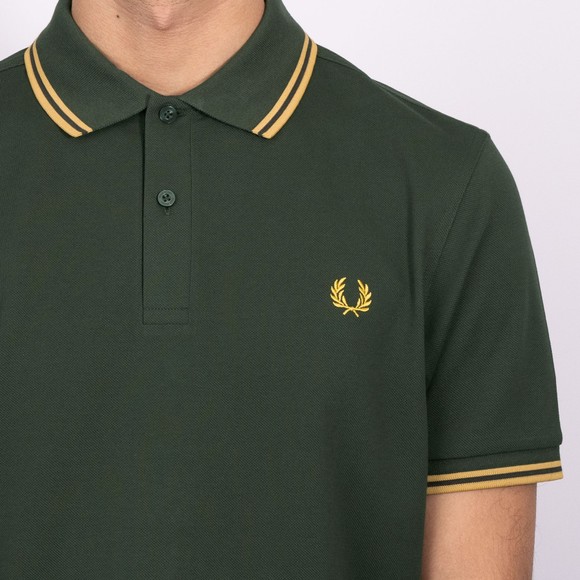 Fred Perry Mens Green Twin Tipped Polo Shirt #3
