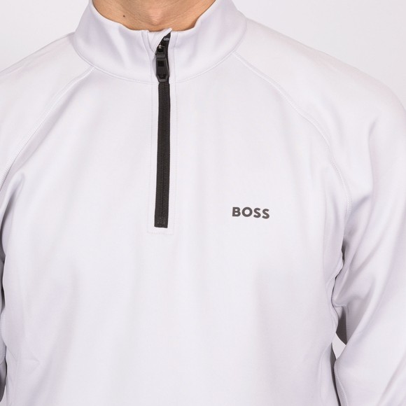 BOSS Mens Grey Athleisure Active Half Zip Sweatshirt main image