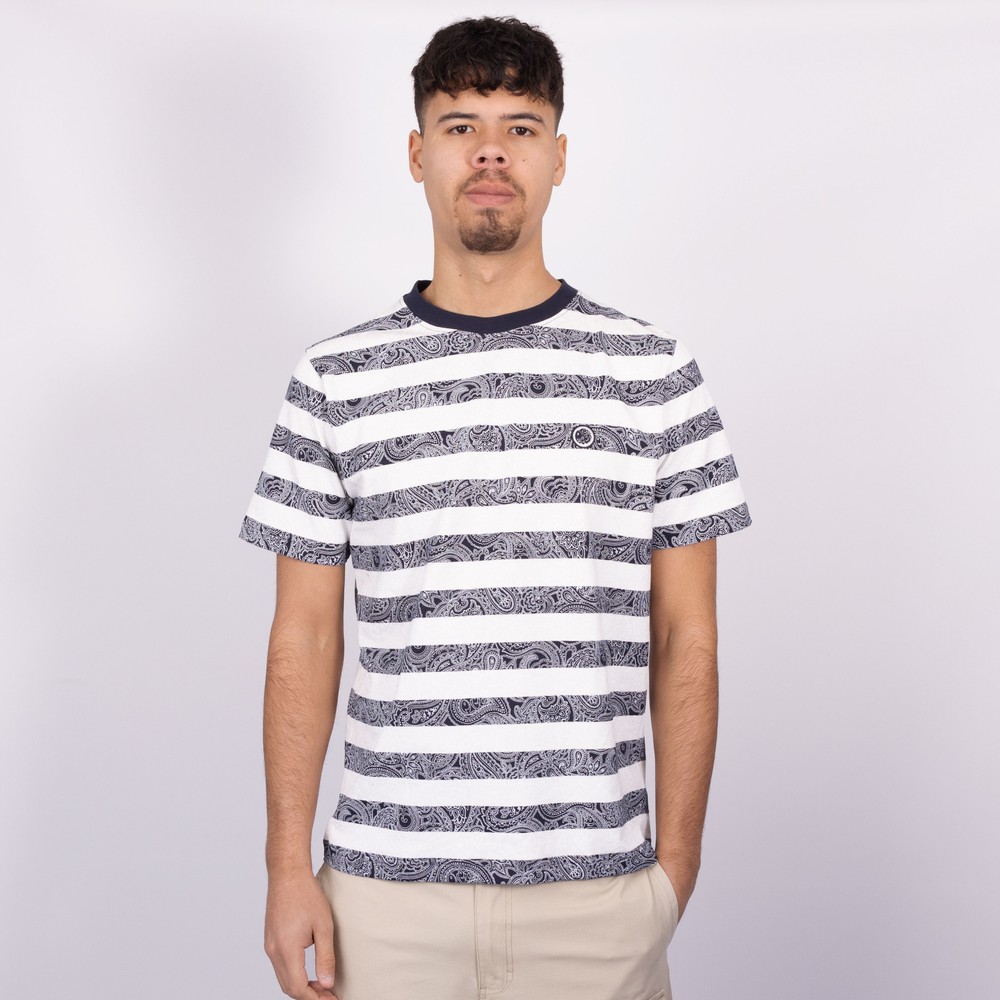Pretty Green Eclipse Paisley Stripe T-Shirt Masdings