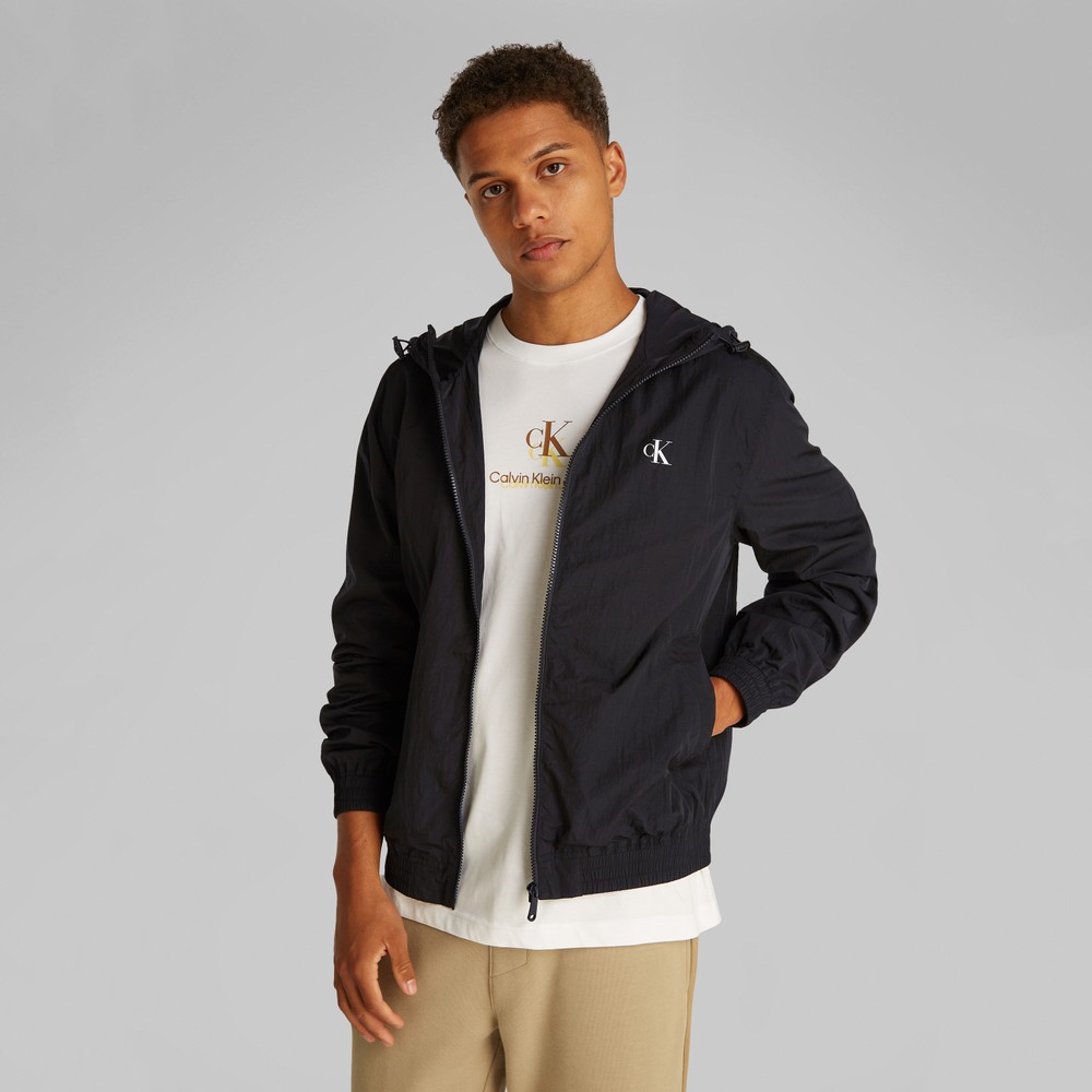 Calvin Klein Jeans Nylon Hooded Windbreaker | Masdings