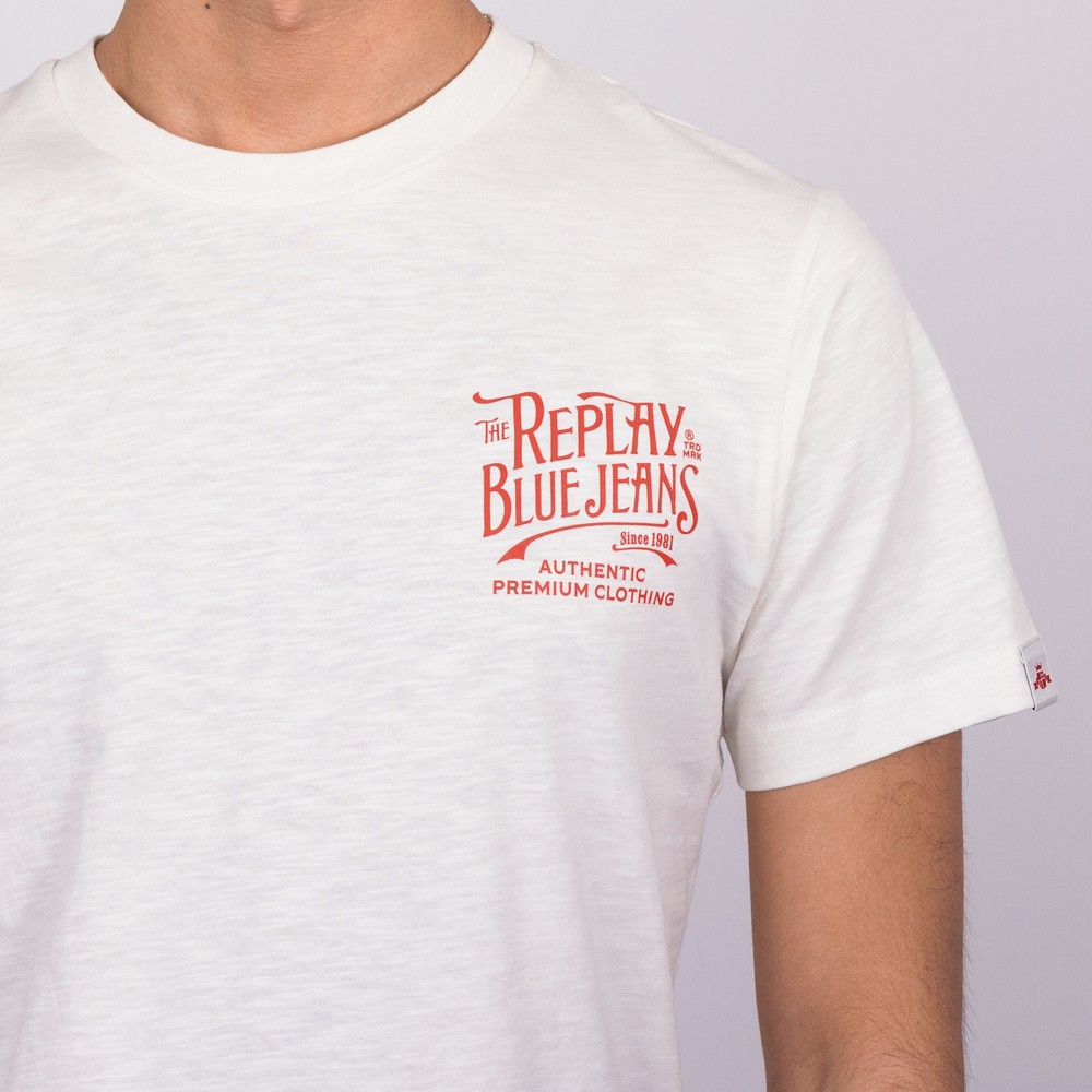Replay Blue Jeans Print T-Shirt | Masdings