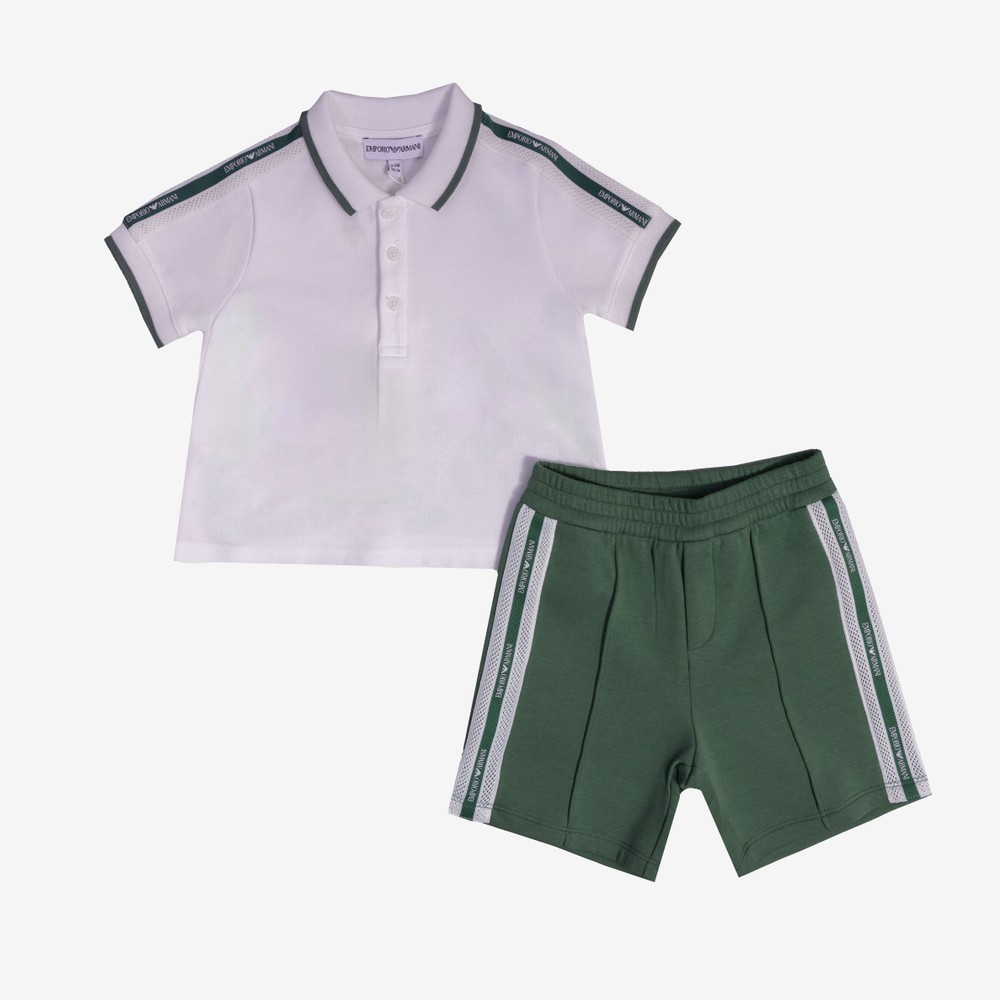Mesh Shoulder Tape Polo & Short Set