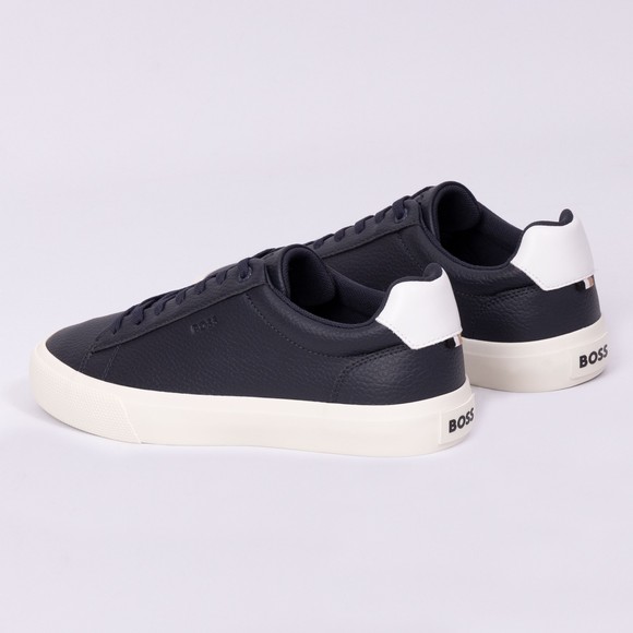 BOSS Mens Blue Aiden Tennis Tumbled Trainer main image