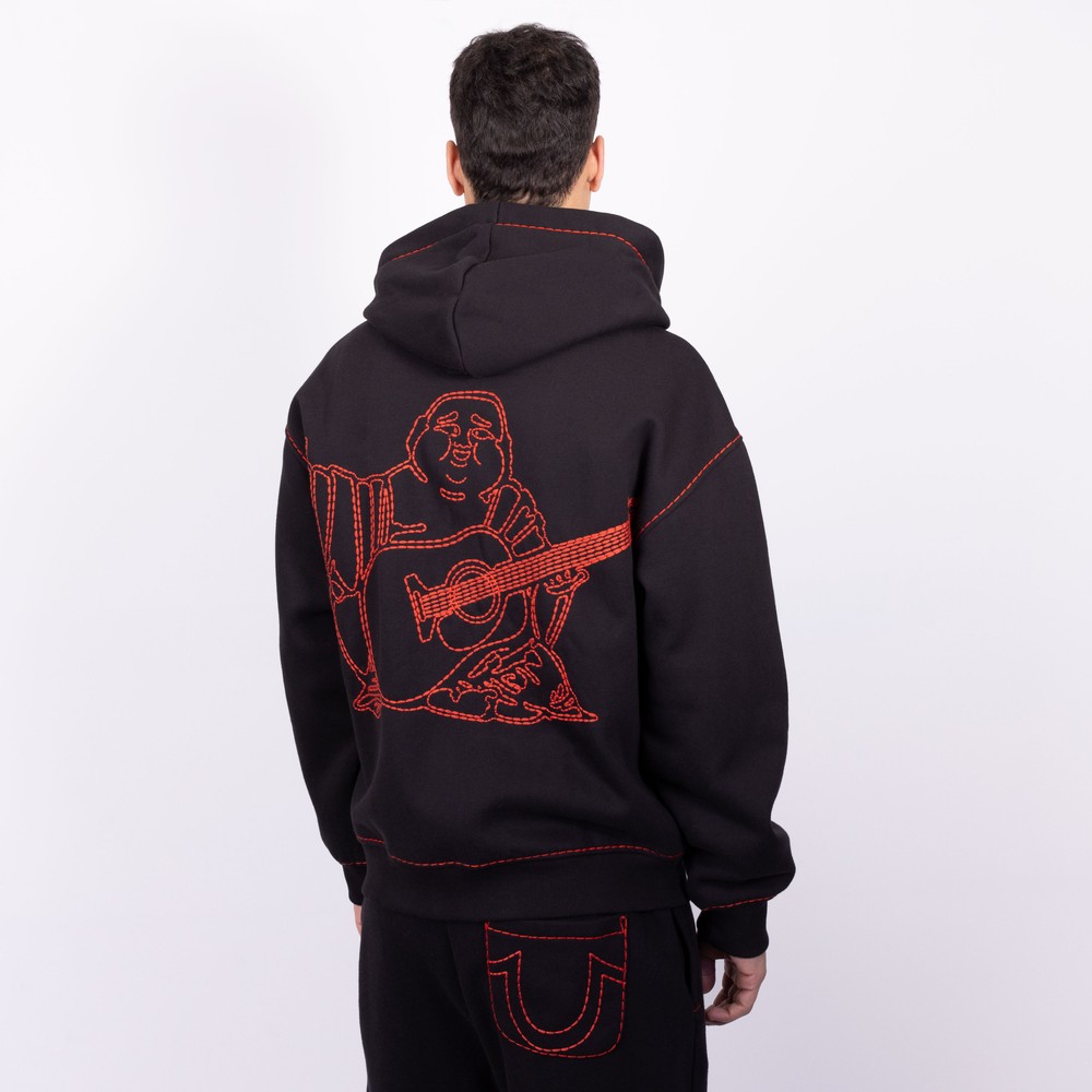 True Religion Super T Embroidered Buddha Zip Hoody Oxygen Clothing