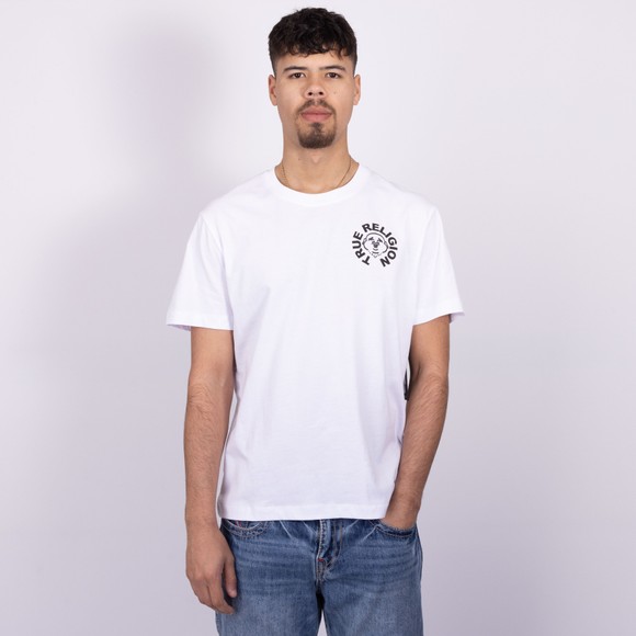 True Religion Mens White Puff Print Buddha Face T Shirt main image