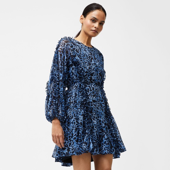 French Connection Womens Blue Anna Emina Chiffon Dress main image