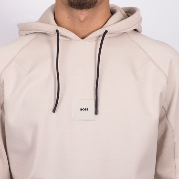 BOSS Mens Off-White Athleisure Soody Rib Hoody main image