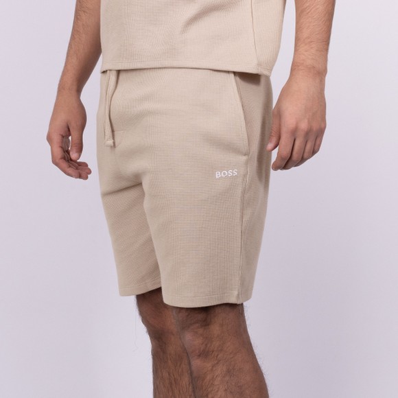 BOSS Bodywear Mens Off-White Waffle Shorts #3