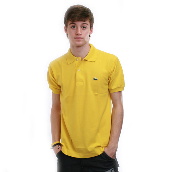 Lacoste Mens Yellow Lacoste Curry Plain Polo Shirt #1