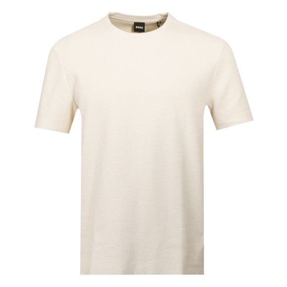 BOSS Mens Beige Formal C Taut 11 Textured T Shirt main image