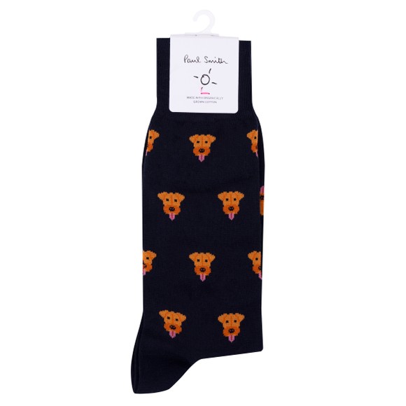 Paul Smith Mens Blue Fennel Dog Sock main image
