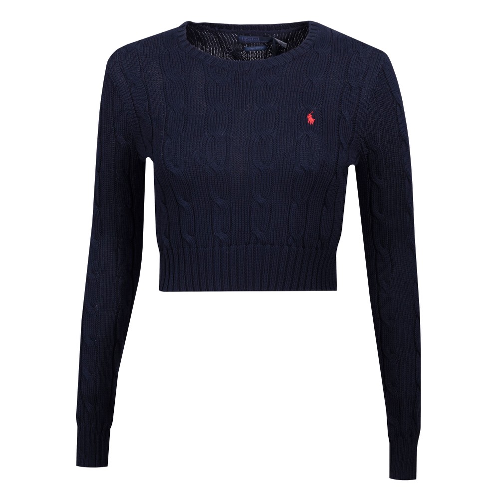 Cable Knit Cotton Cropped Jumper